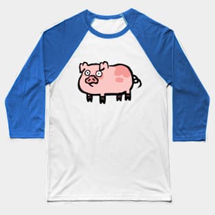 Cute Cartoon Piggy Surprise Baseball T-Shirt